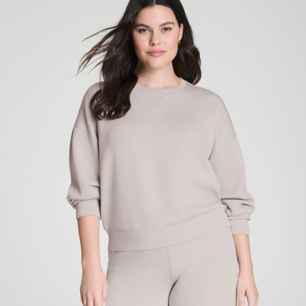 Spanx Air Essentials Crewneck Pullover In French Grey